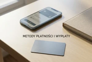 Nieoznakowana karta płatnicza i telefon z neutralnym ekranem obok zamkniętego notatnika